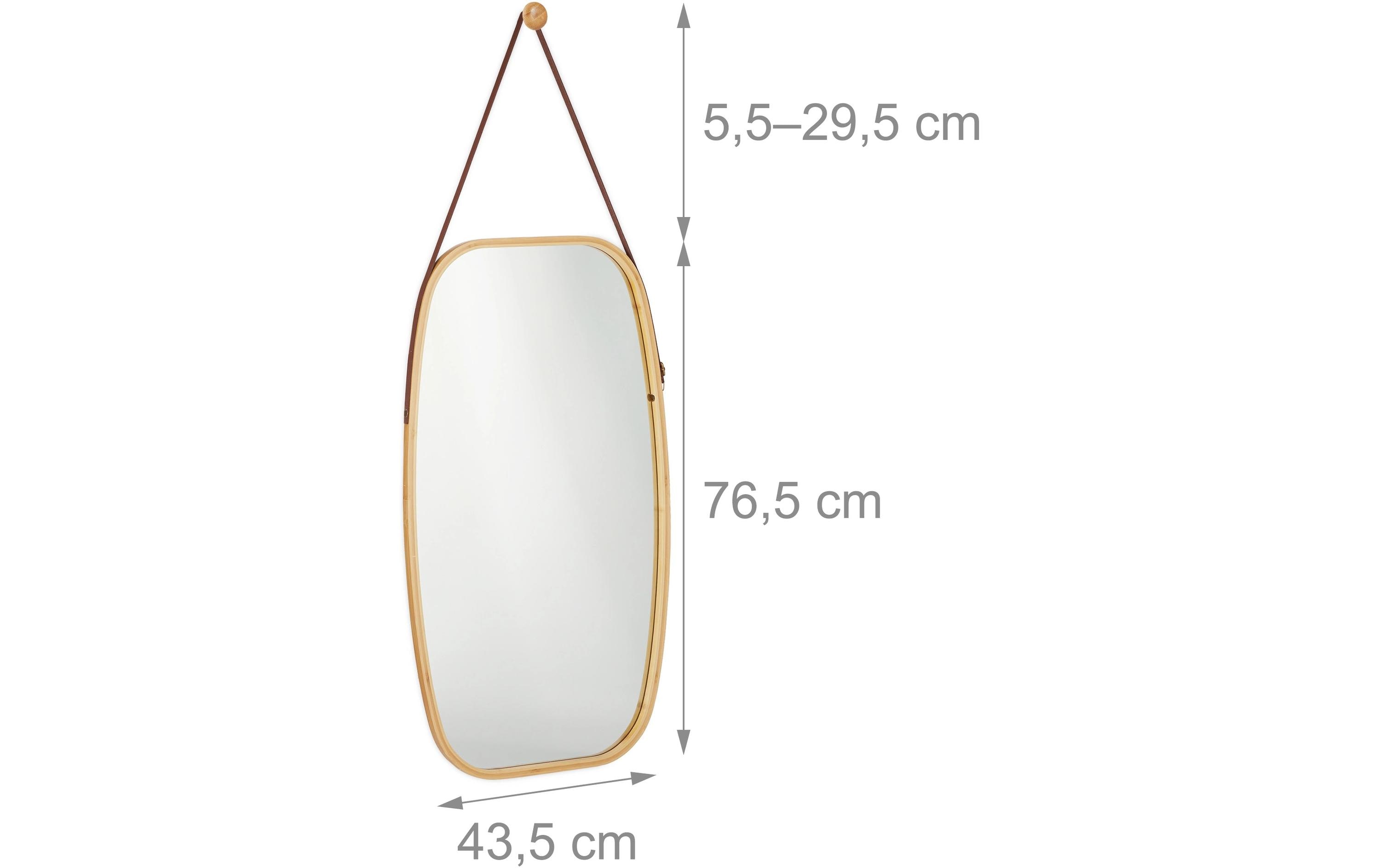relaxdays Spiegel 43.5 x 76.5 cm, Braun