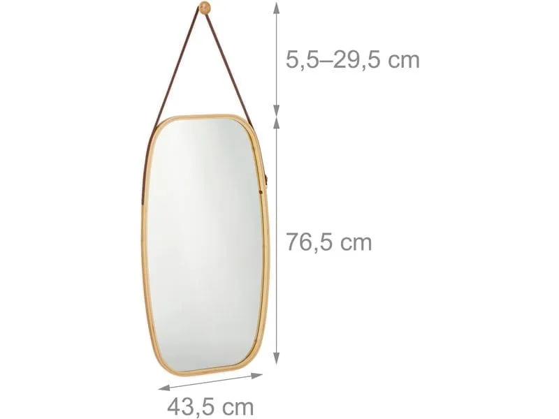 relaxdays Spiegel 43.5 x 76.5 cm, Braun relaxdays Spiegel 43.5 x 76.5 cm, Braun
