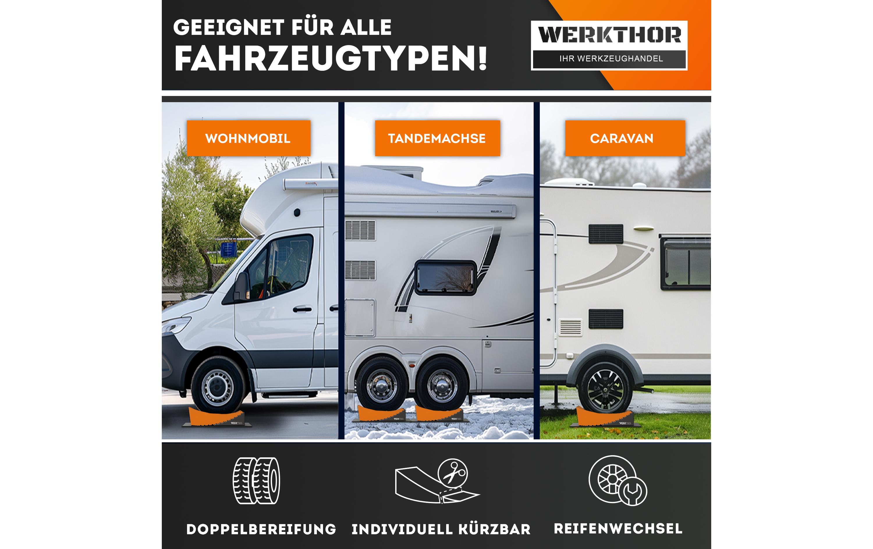 Werkthor Stufenlose Auffahrkeile 2er Set, Orange