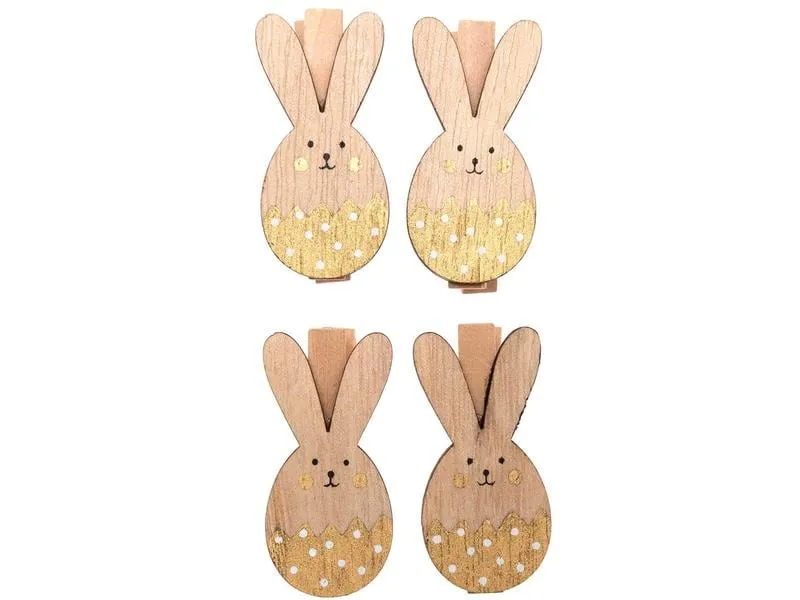 Rico Design Dekoklammer Osterhase 4 Stück, Gold Rico Design Dekoklammer Osterhase 4 Stück, Gold