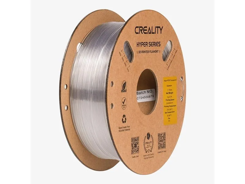 Creality Filament PETG Hyper Transparent, 1.75 mm, 1 kg Creality Filament PETG Hyper Transparent, 1.75 mm, 1 kg