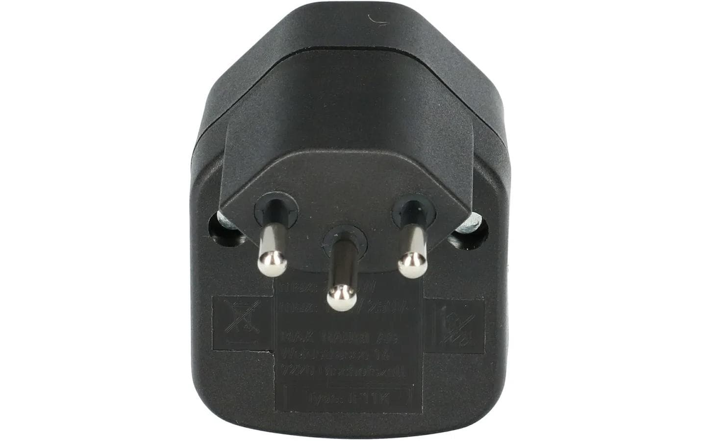 Max Hauri Abzweigstecker 1x T13 mit Schalter Schwarz