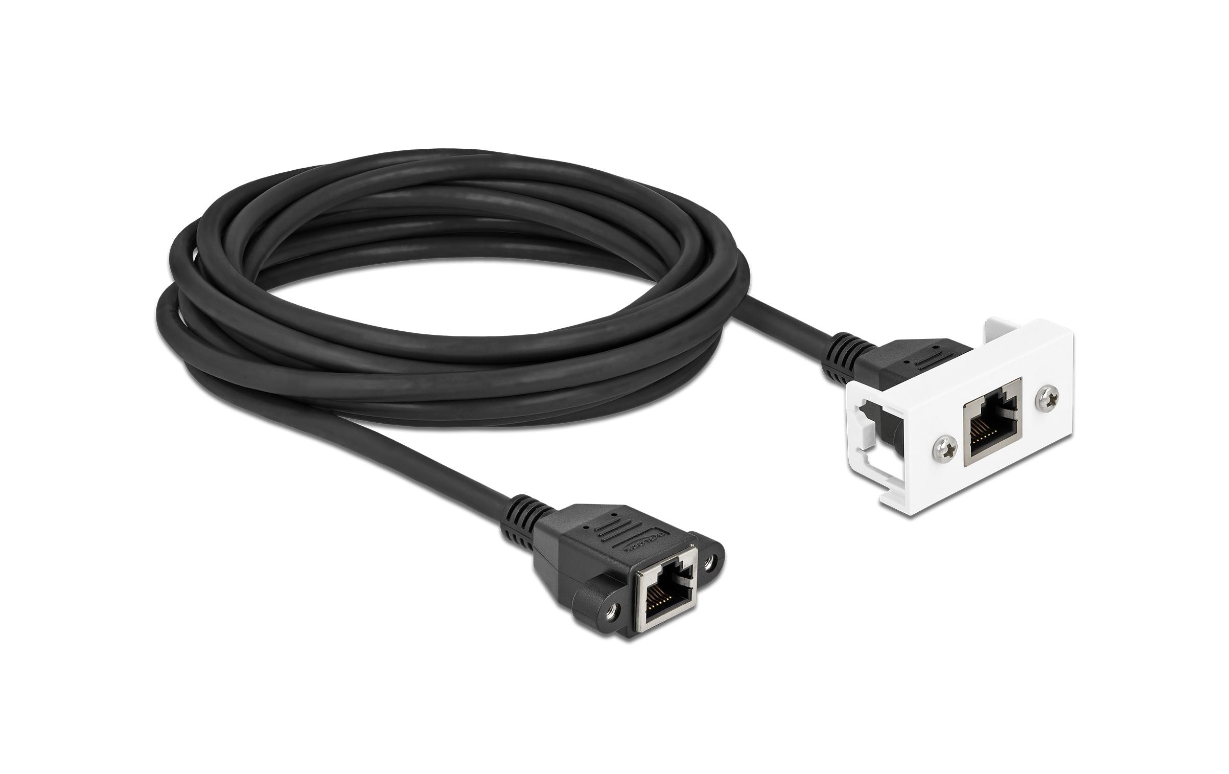 Delock Patchkabel für Easy 45 Modul Cat 6A, S/FTP, 5 m, Schwarz Delock Patchkabel für Easy 45 Modul Cat 6A, S/FTP, 5 m, Schwarz