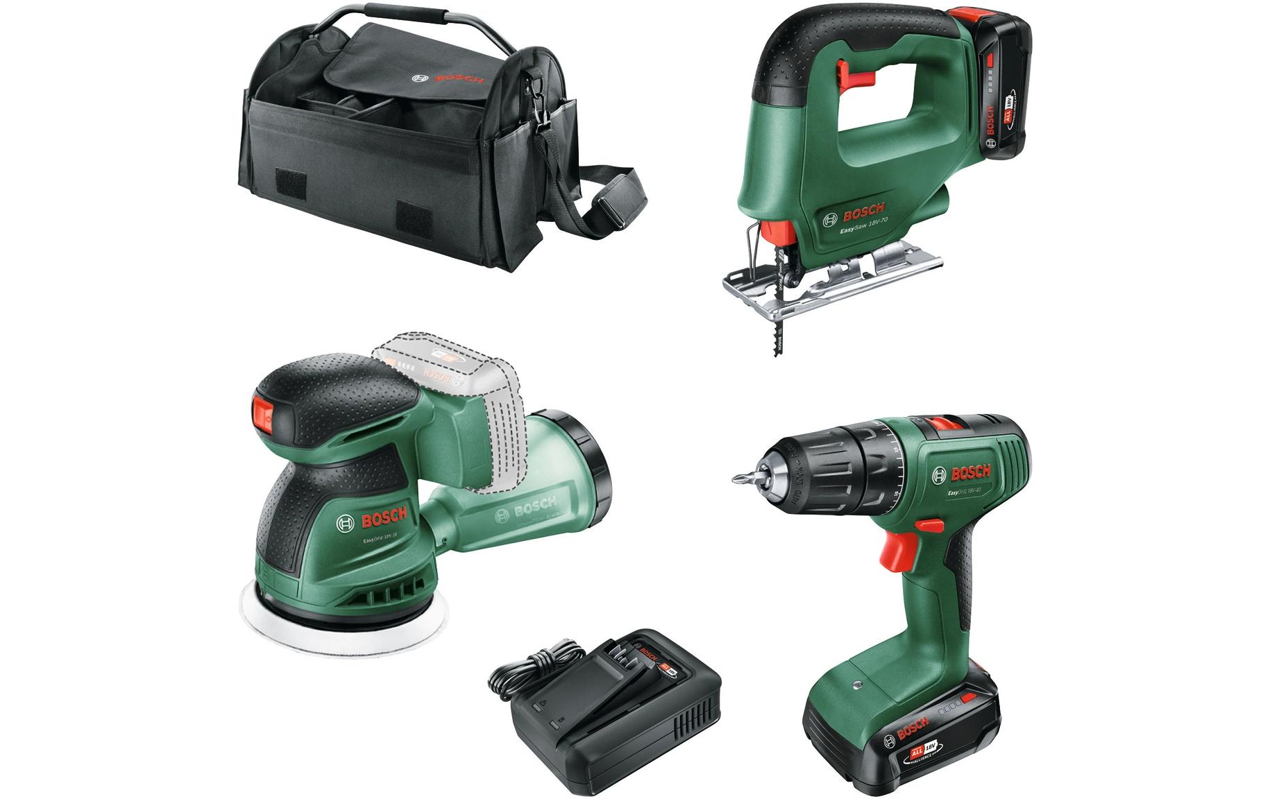 Bosch Akku-Schlagbohrmaschine 18 V Combi-Set Drill+Saw+Orbit