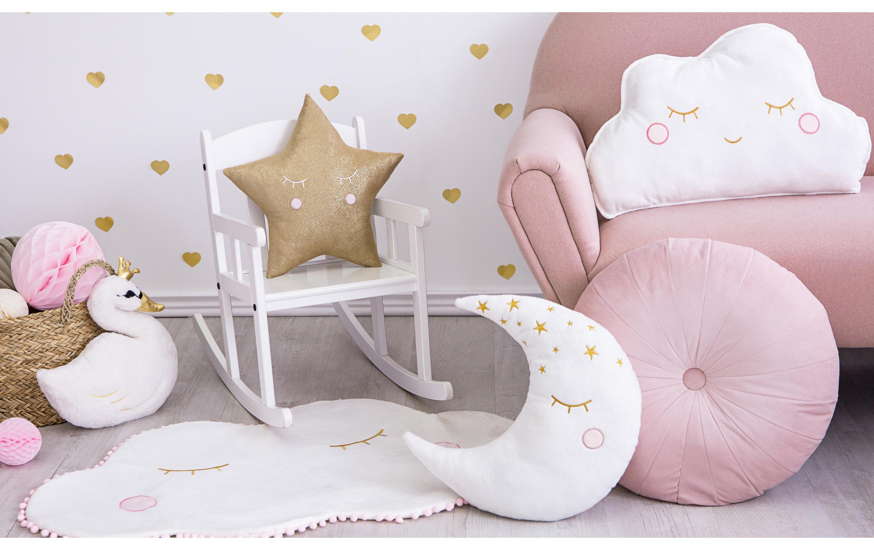 Partydeco Kissen Lovely Swan 34 x 35 cm, Crème/Gold