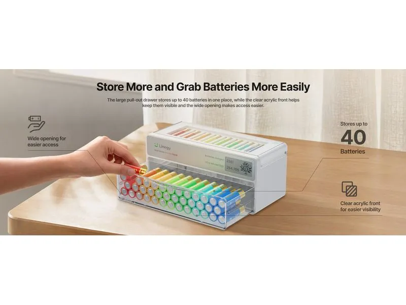 Linogy Ladegerät AA AAA Ladegerät 8-Fach, mit Batterietester, Weiss Linogy Ladegerät AA AAA Ladegerät 8-Fach, mit Batterietester, Weiss