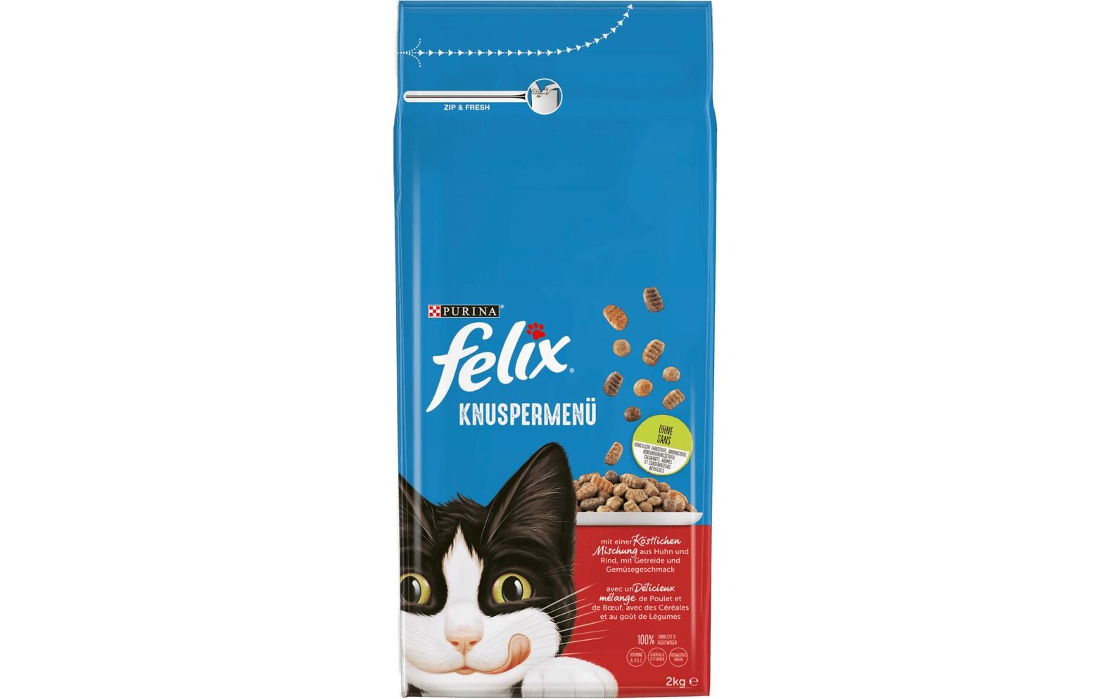 Felix Trockenfutter Knuspermenü Fleisch, 2 kg