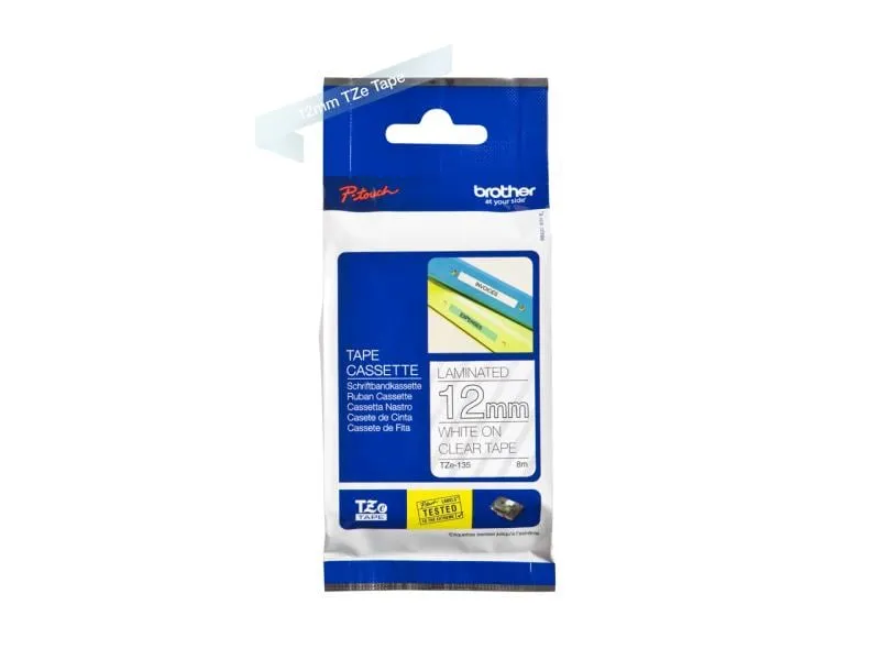 Brother Beschriftungsband TZe-135 Weiss auf Transparent Brother Beschriftungsband TZe-135 Weiss auf Transparent