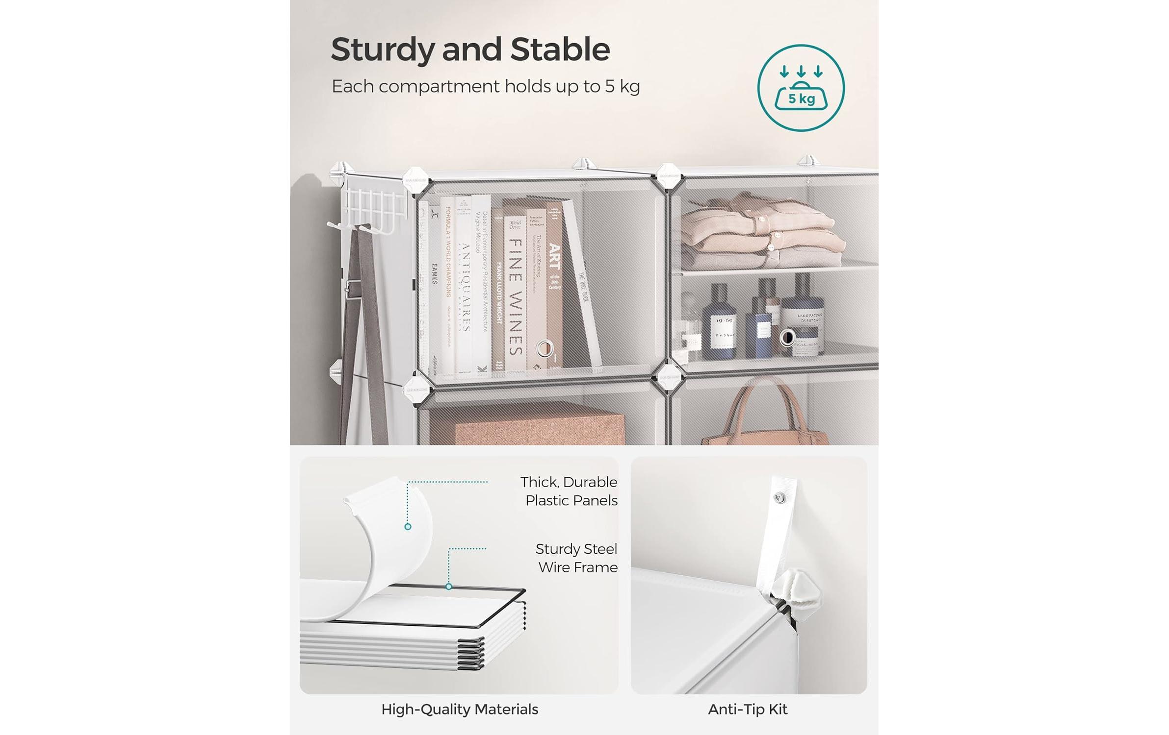Songmics Schuhregal 82 x 152 cm, Weiss