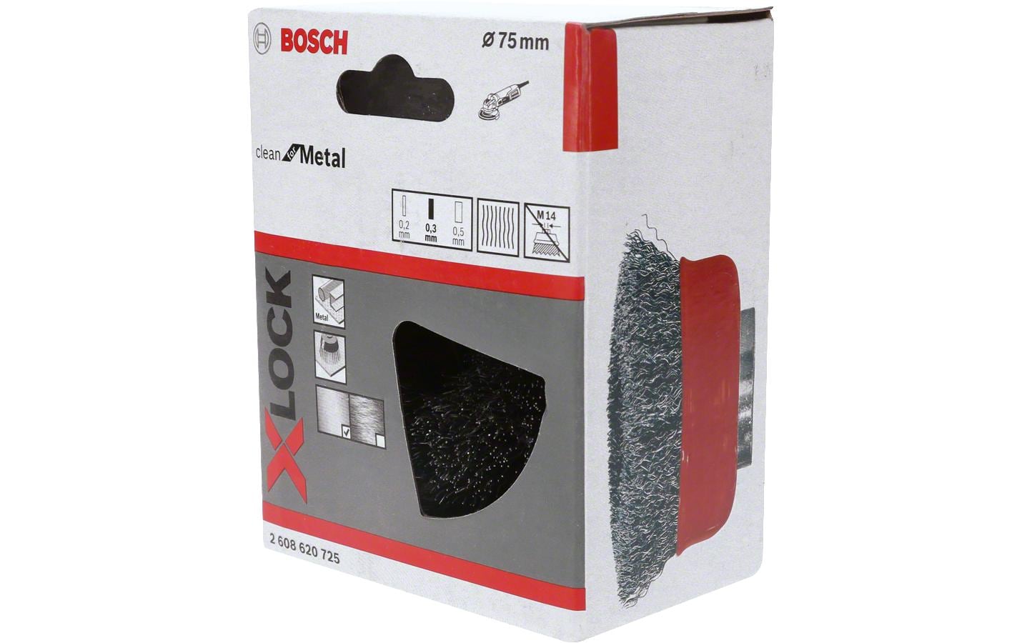 Bosch Professional Topfbürste X-Lock 75 mm, gewellter Stahldraht
