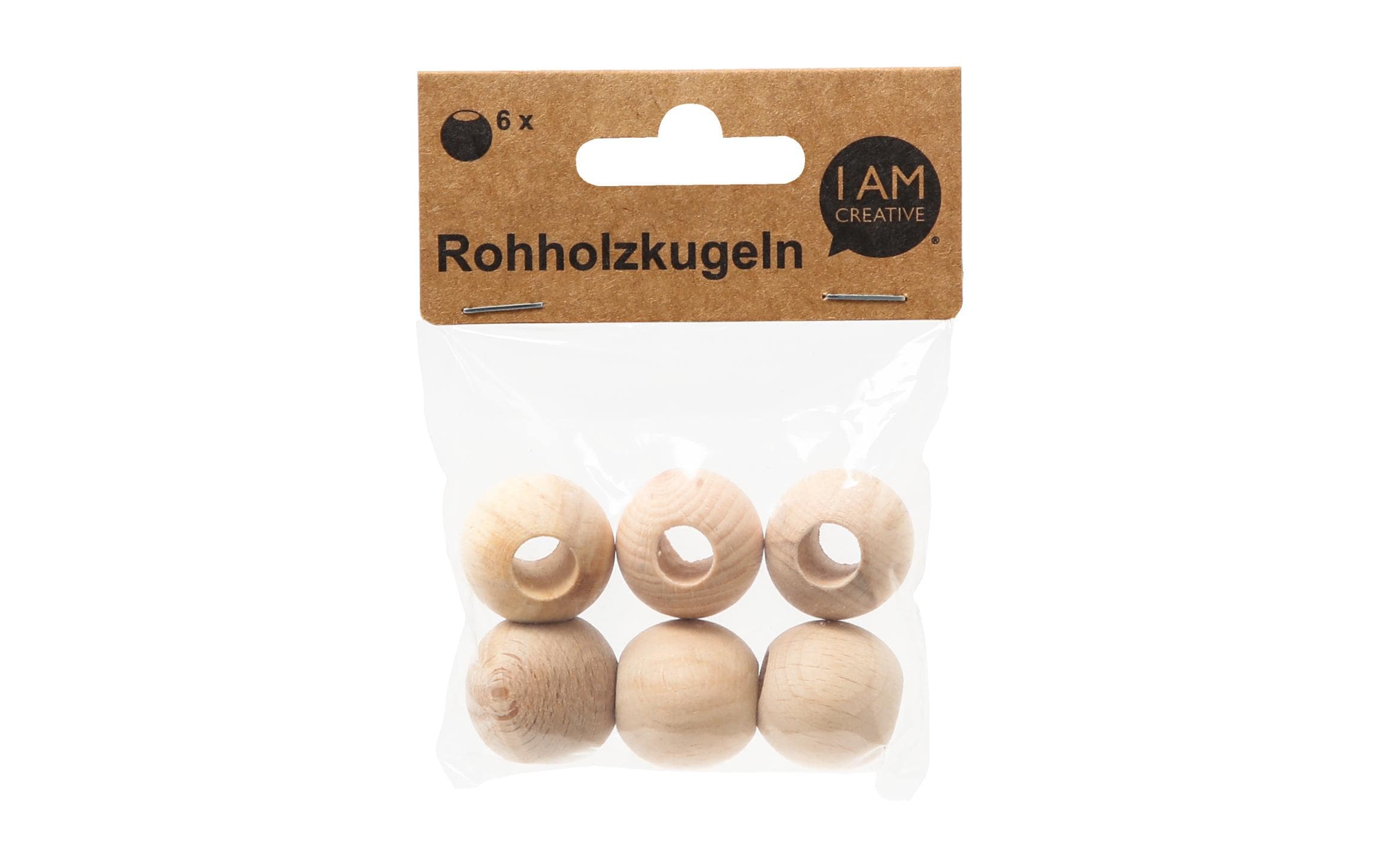 lalana Holzperlen Hölzerne Perlen 25 mm, 6 Stück