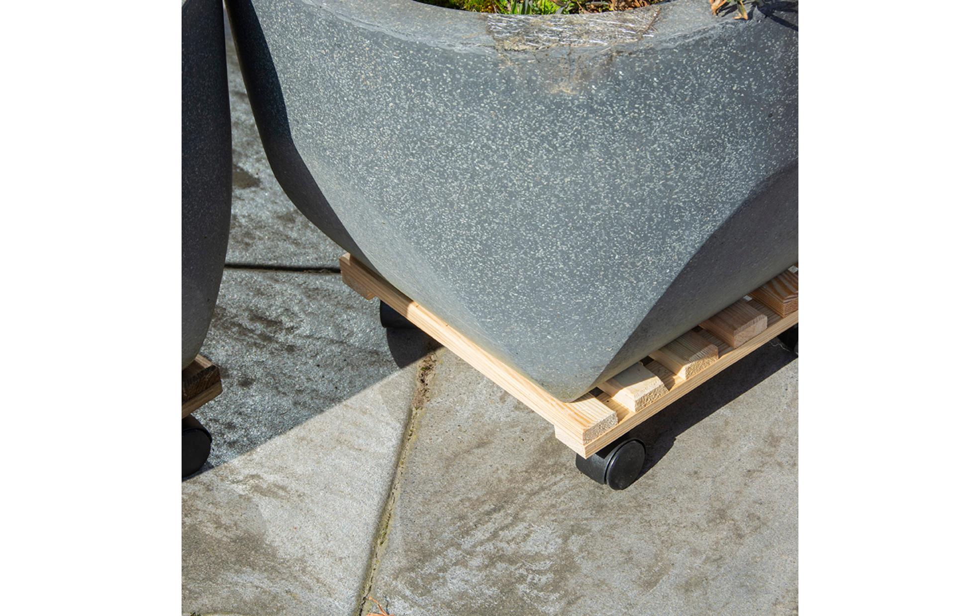 Esschert Design Rolleruntersetzer Quadratisch L Nature/Schwarz