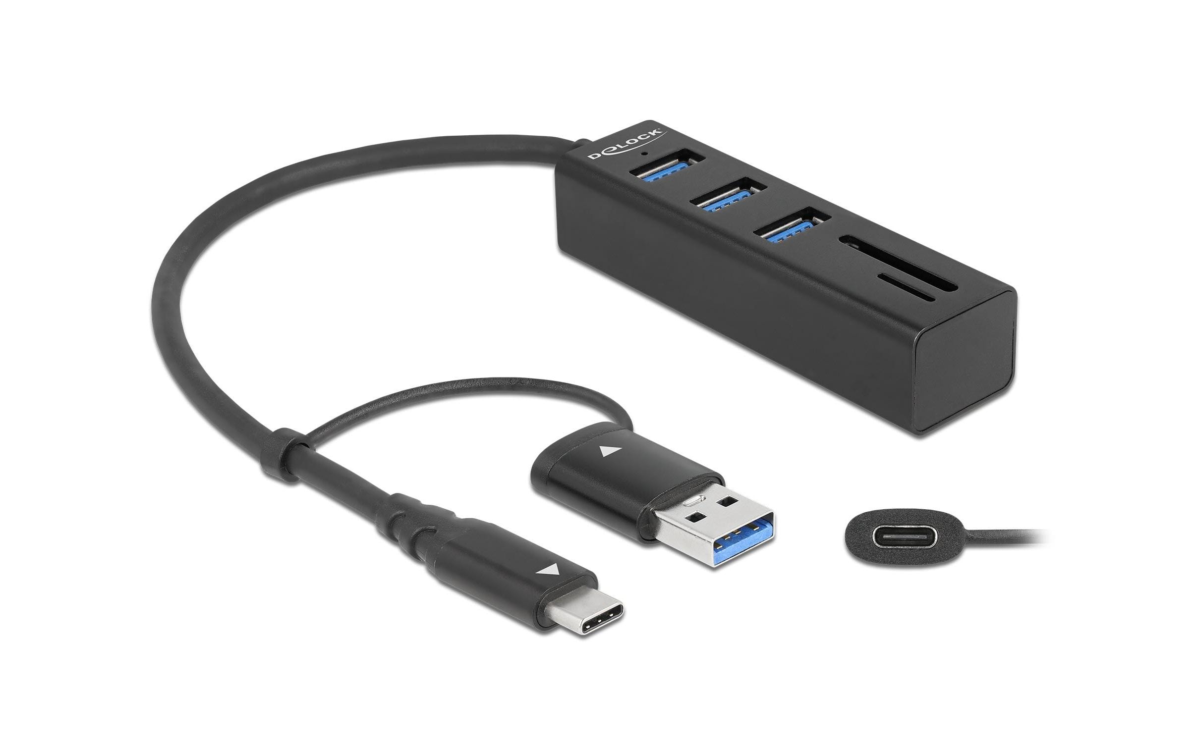Delock USB-Hub 3.0 Typ-C + SD/MicroSD Slot