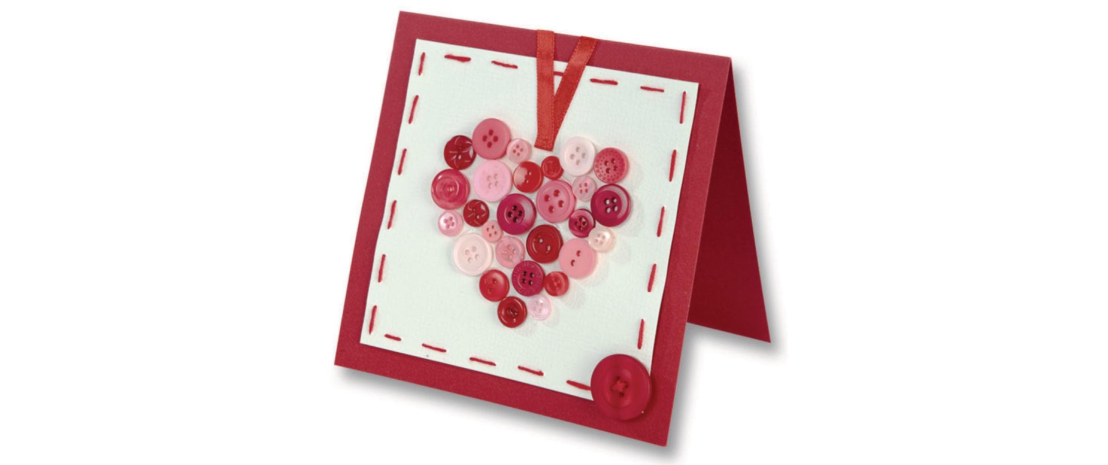 Folia Knöpfe-Mix Ton in Ton, Rot