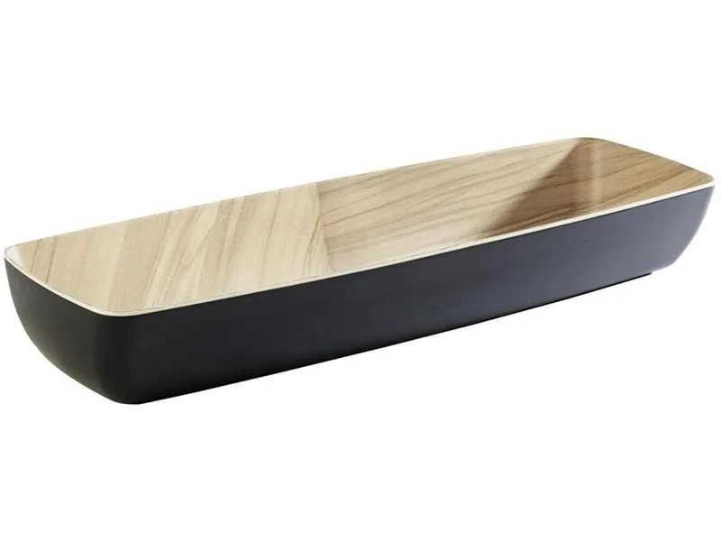 APS Schale GN 2/4 Schale FRIDA Schwarz(aussen)/Holzoptik Schwarz APS Schale GN 2/4 Schale FRIDA Schwarz(aussen)/Holzoptik Schwarz