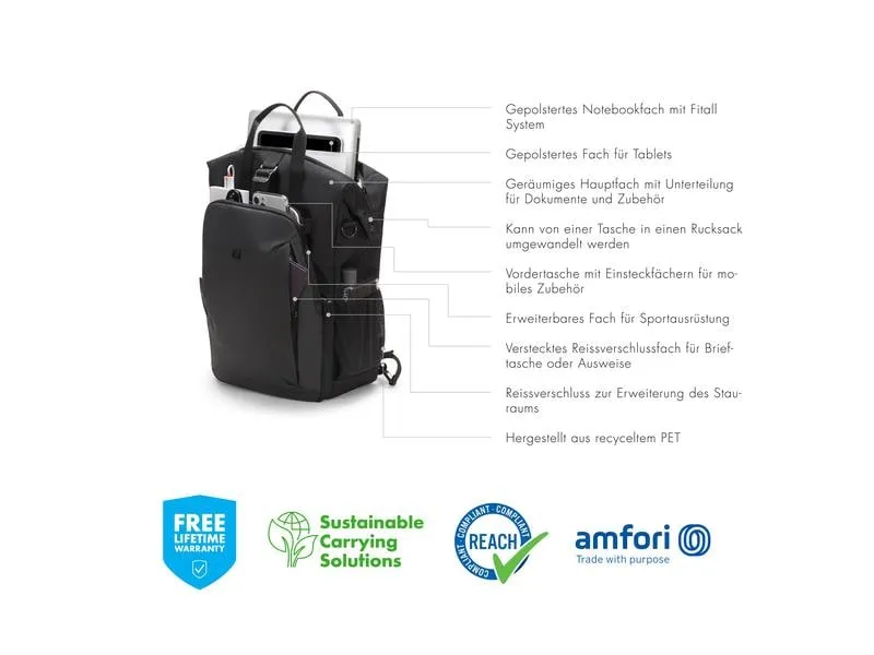 DICOTA Notebook-Rucksack Eco Dual GO für Microsoft Surface DICOTA Notebook-Rucksack Eco Dual GO für Microsoft Surface
