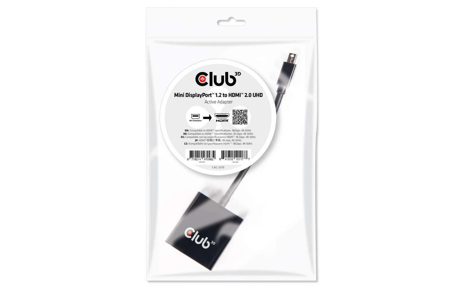 Club 3D Adapter 4K Mini-DisplayPort 1.2 - HDMI 2.0