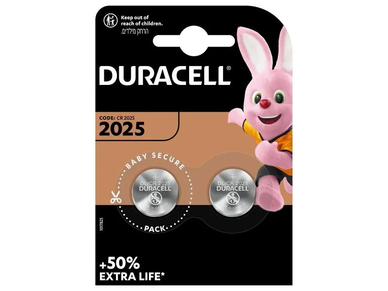 Duracell Knopfzelle Lithium CR2025 2 Stück