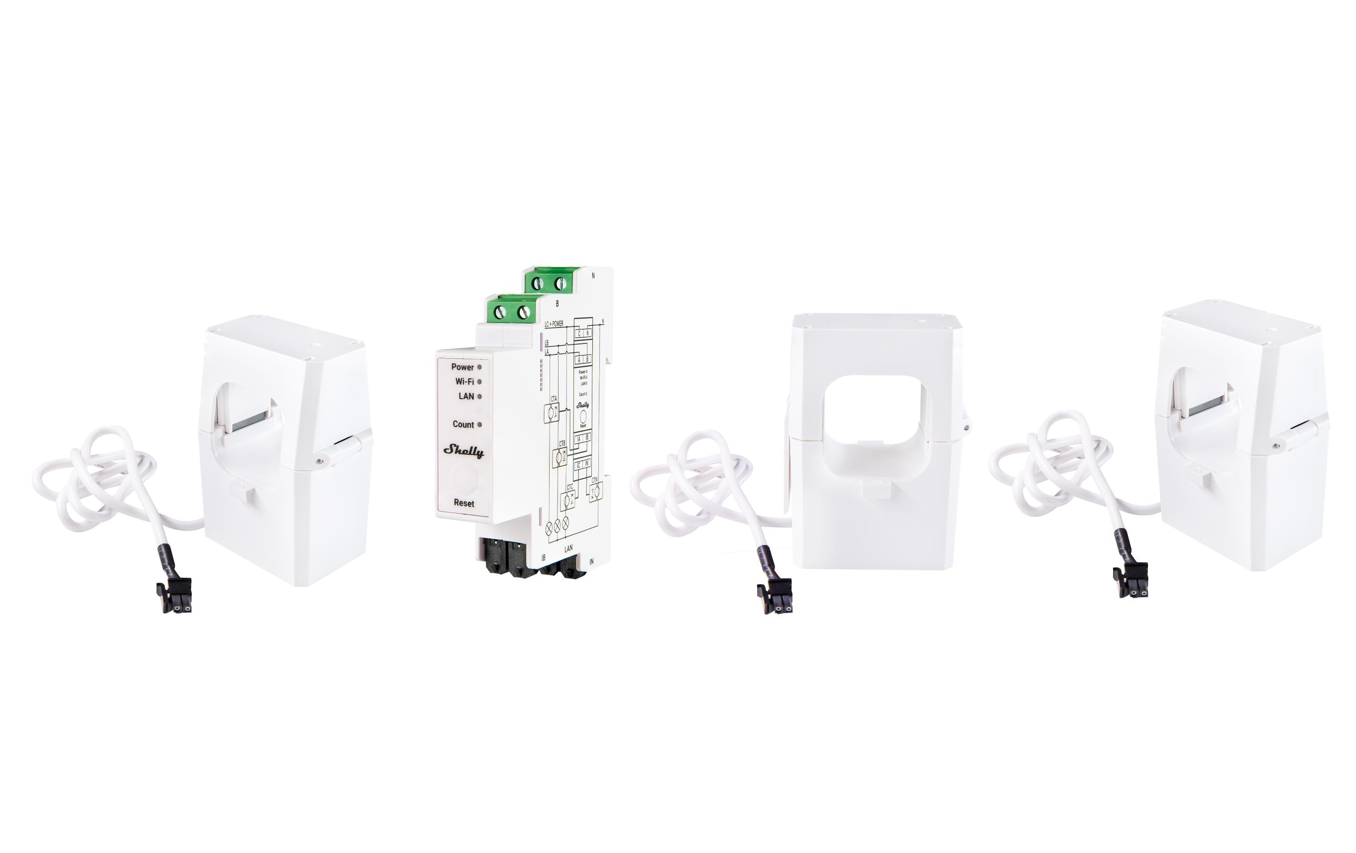 Shelly Dreiphasen-Energiezähler Pro 3EM WiFi-Energy Meter 400 A Shelly Dreiphasen-Energiezähler Pro 3EM WiFi-Energy Meter 400 A