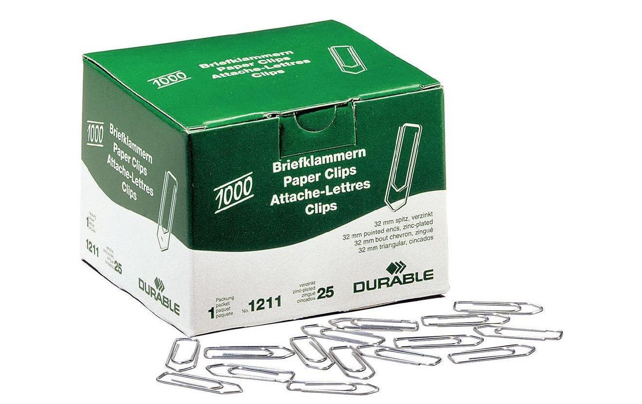 DURABLE Büroklammer 32 mm 1000 Stück DURABLE Büroklammer 32 mm 1000 Stück