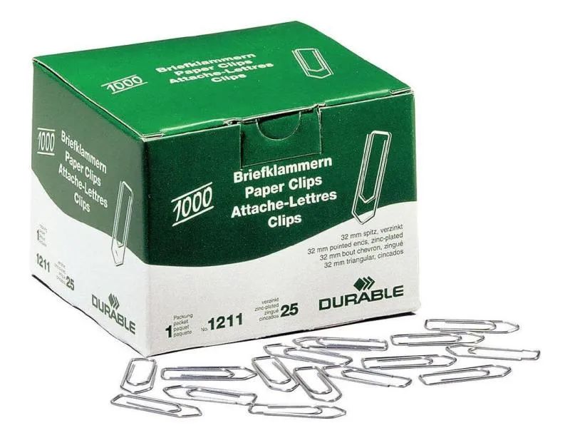 DURABLE Büroklammer 32 mm 1000 Stück DURABLE Büroklammer 32 mm 1000 Stück