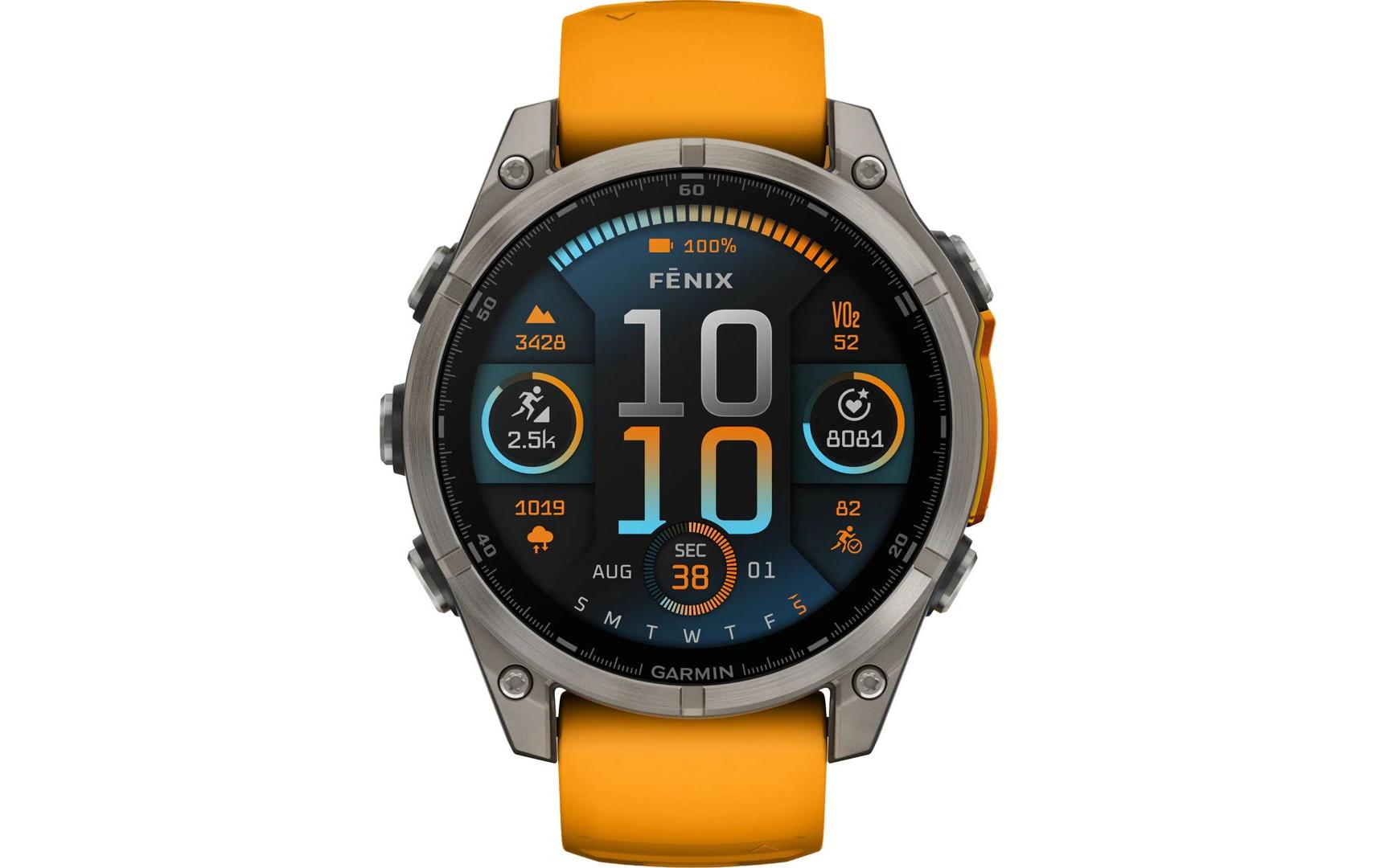GARMIN Sportuhr Fenix 8 AMOLED Sapphire, 47 mm Graphit/Titan