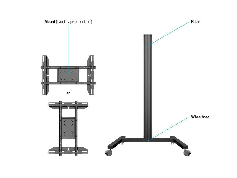 Multibrackets TV-Trolley Display Stand 180 Single bis max. 50 kg Multibrackets TV-Trolley Display Stand 180 Single bis max. 50 kg