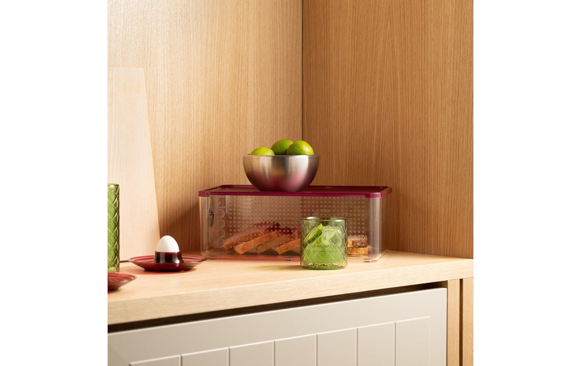 Bodum Brotbox Bistro mit Kunststoffdeckel, Cranberry