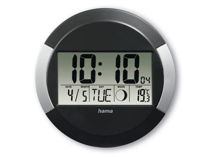 Hama Wanduhr Ischia Ø 24.5 cm, Schwarz/Silber Hama Wanduhr Ischia Ø 24.5 cm, Schwarz/Silber