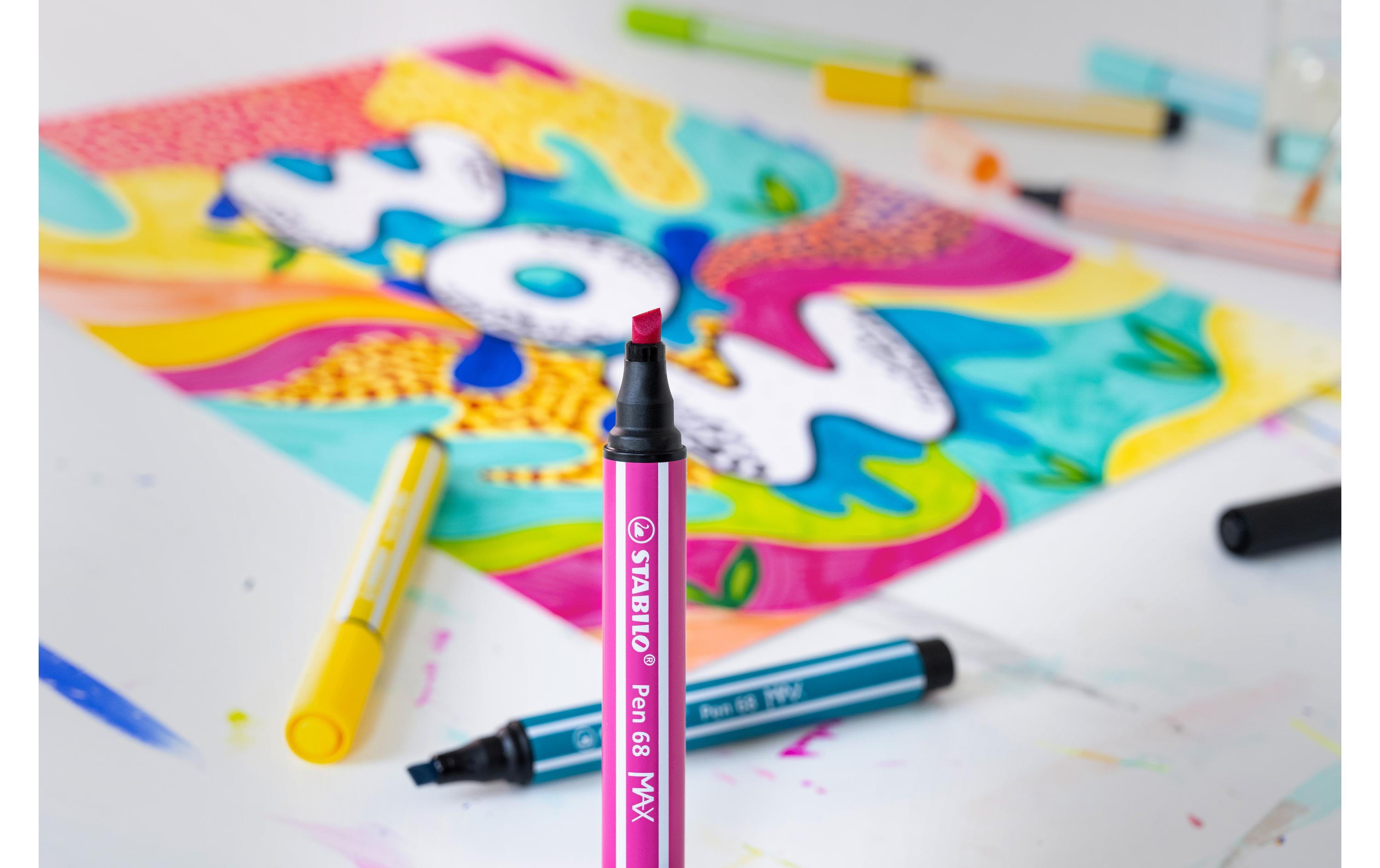 STABILO Filzstift Pen 68 MAX Karminrot, 5 Stück