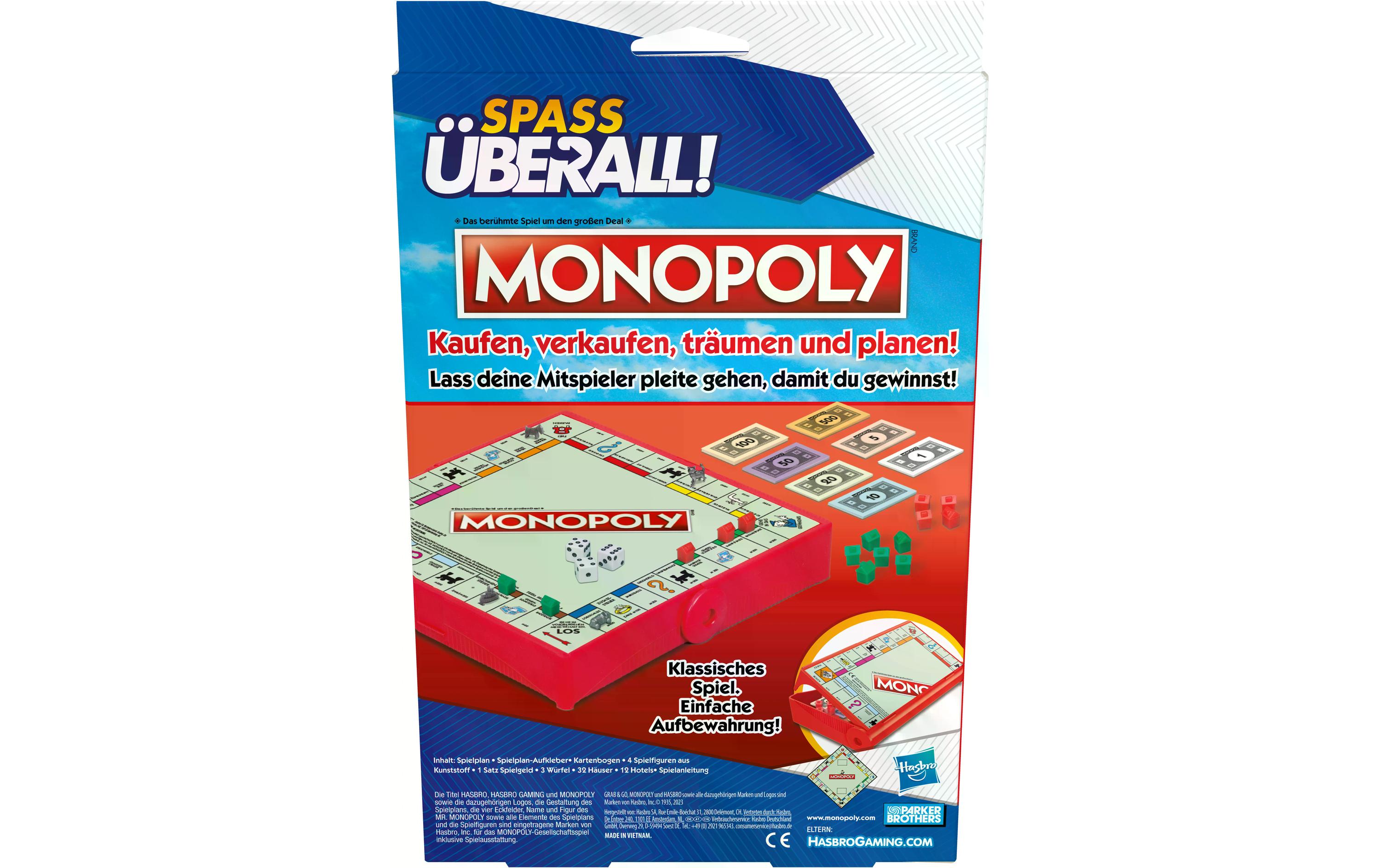 Hasbro Gaming Familienspiel Monopoly Kompakt -DE-