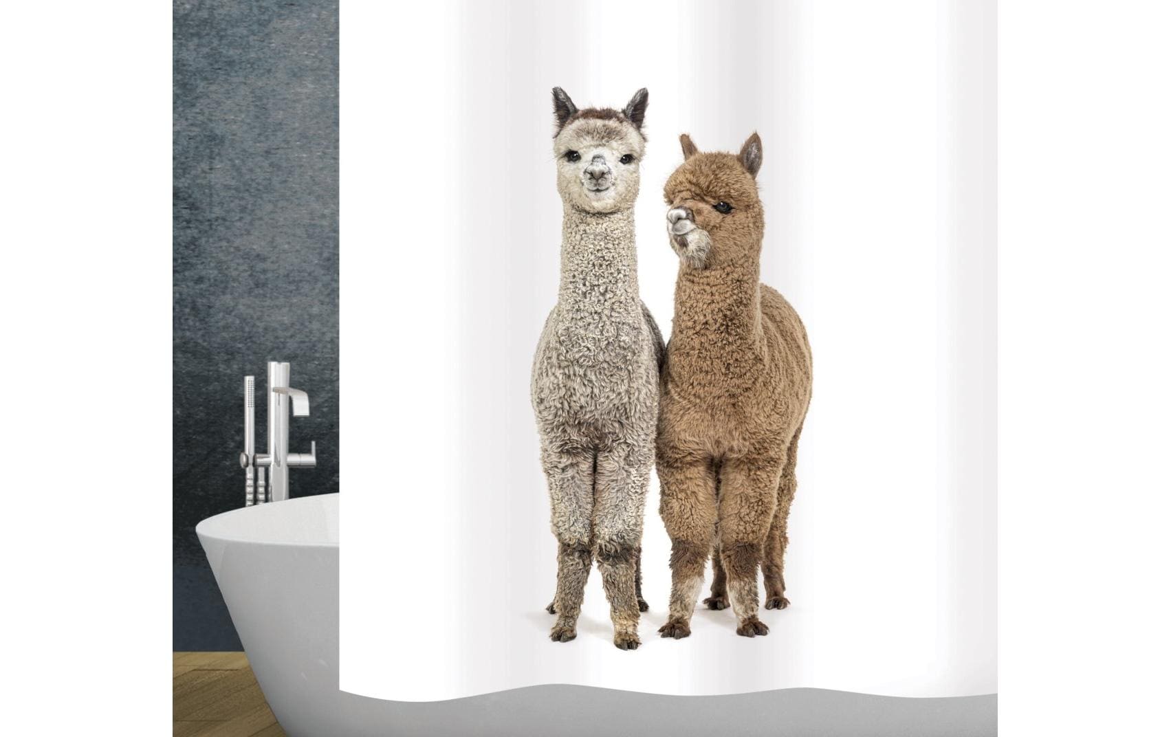 diaqua® Duschvorhang Paco 120 x 200 cm, Braun/Weiss