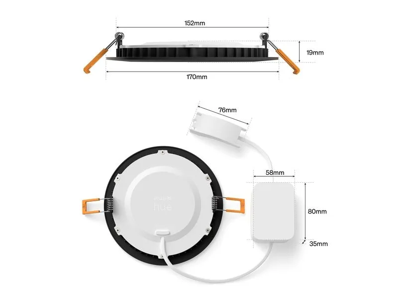 Philips Hue Deckenleuchte WCA Slim Recessed Light L Schwarz
