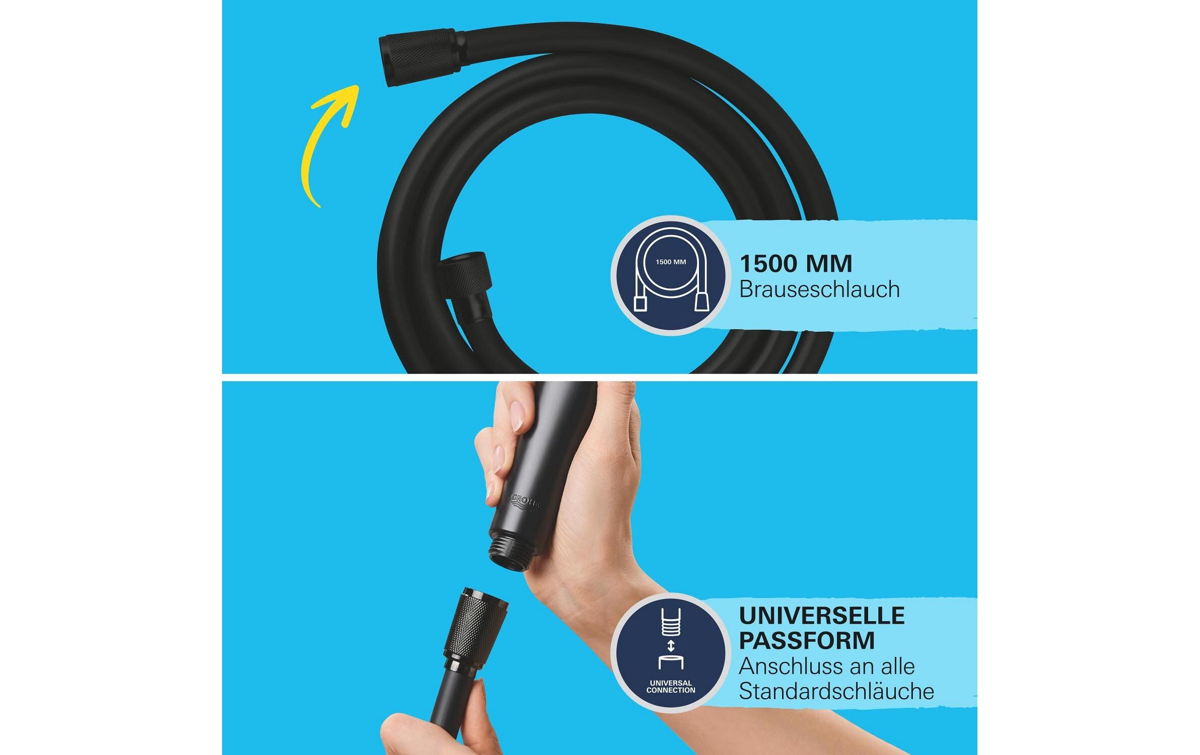 GROHE Duschbrauseschlauch VitalioFlex Trend 1500 mm Mattschwarz