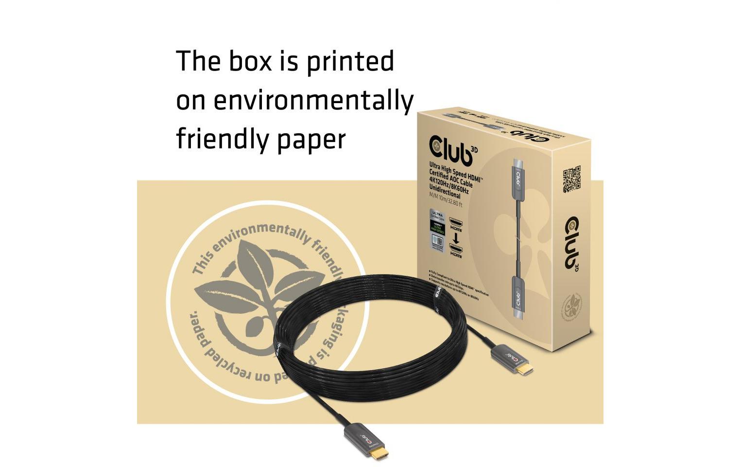 Club 3D Optisches Kabel CAC-1376 4K120Hz/8K 60Hz HDMI - HDMI, 10 m