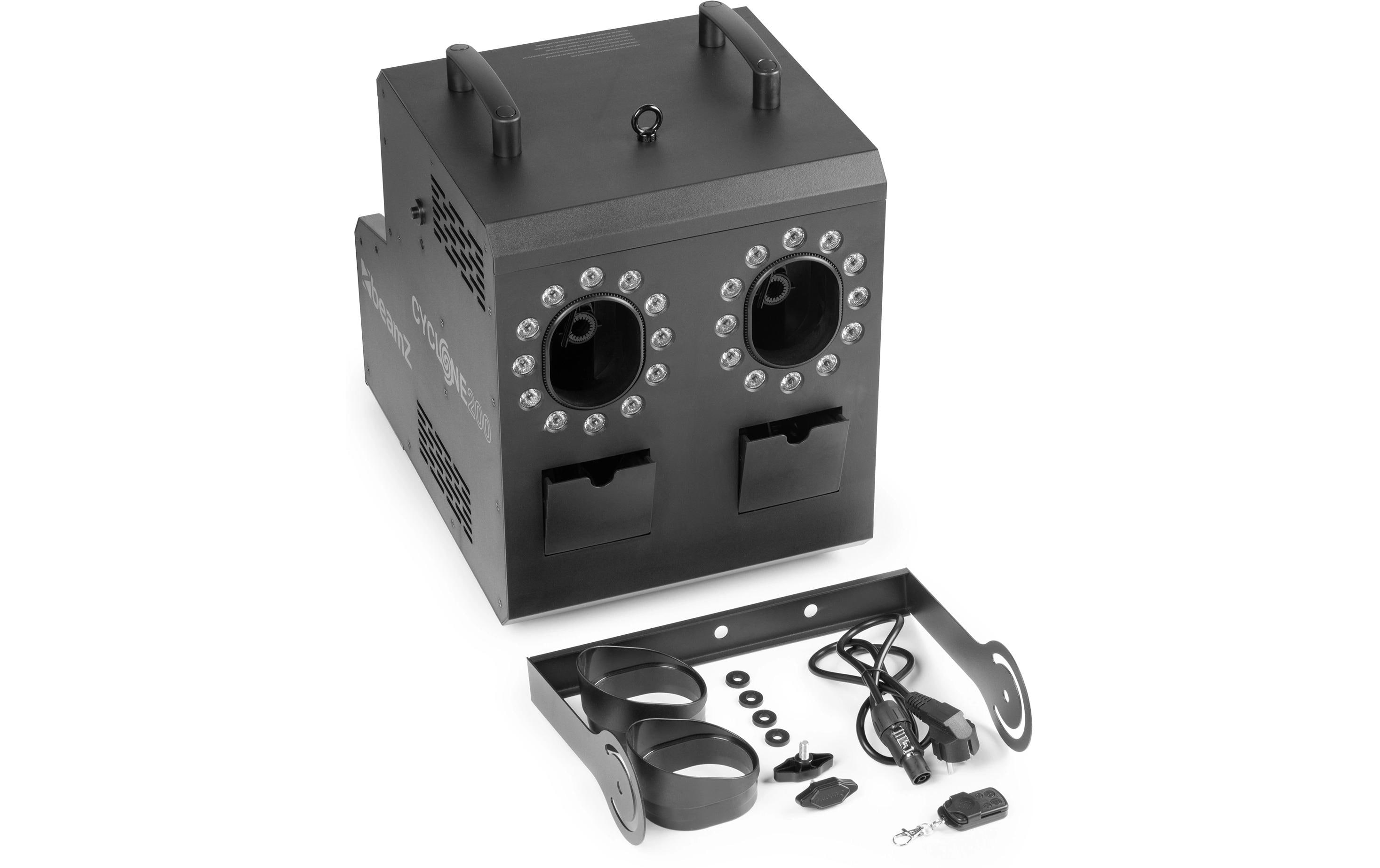 BeamZ Cyclone 200 3-in-1 Nebel- und Seifenblasenmaschine mit RGBW