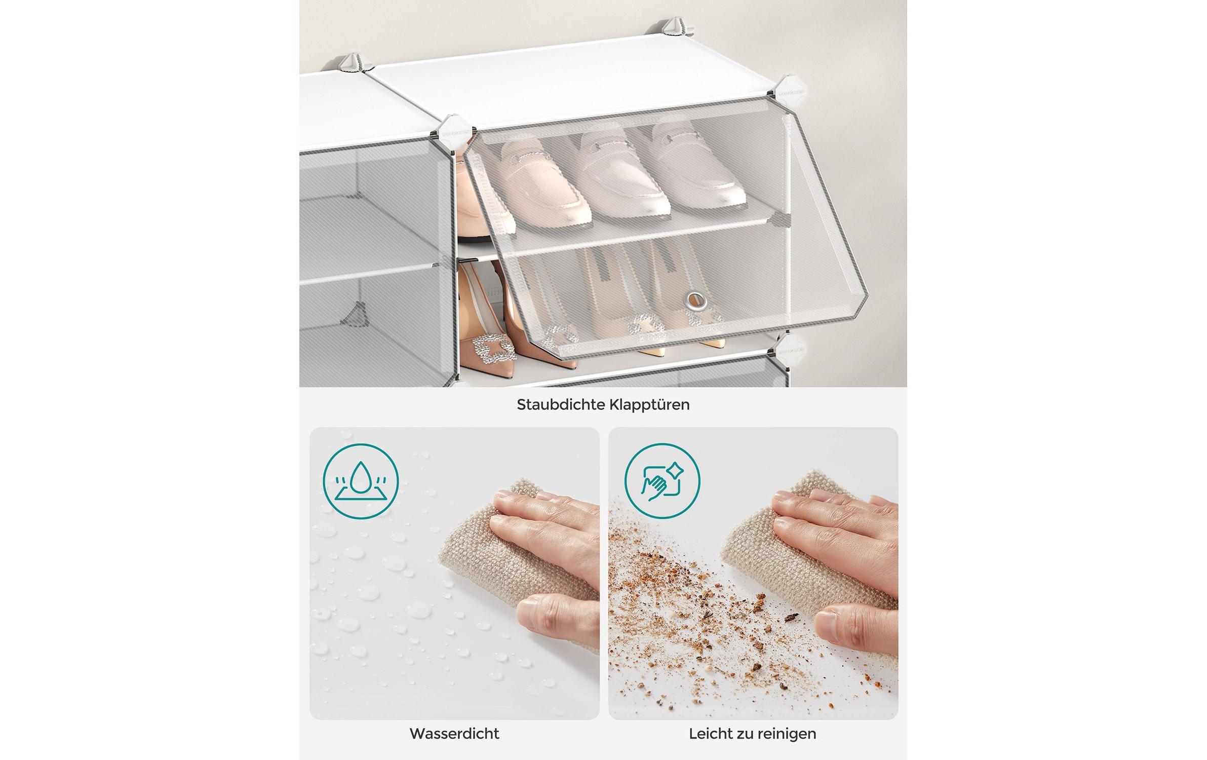 Songmics Schuhregal Schuhregal 82 x 32 x 122 cm, Weiss