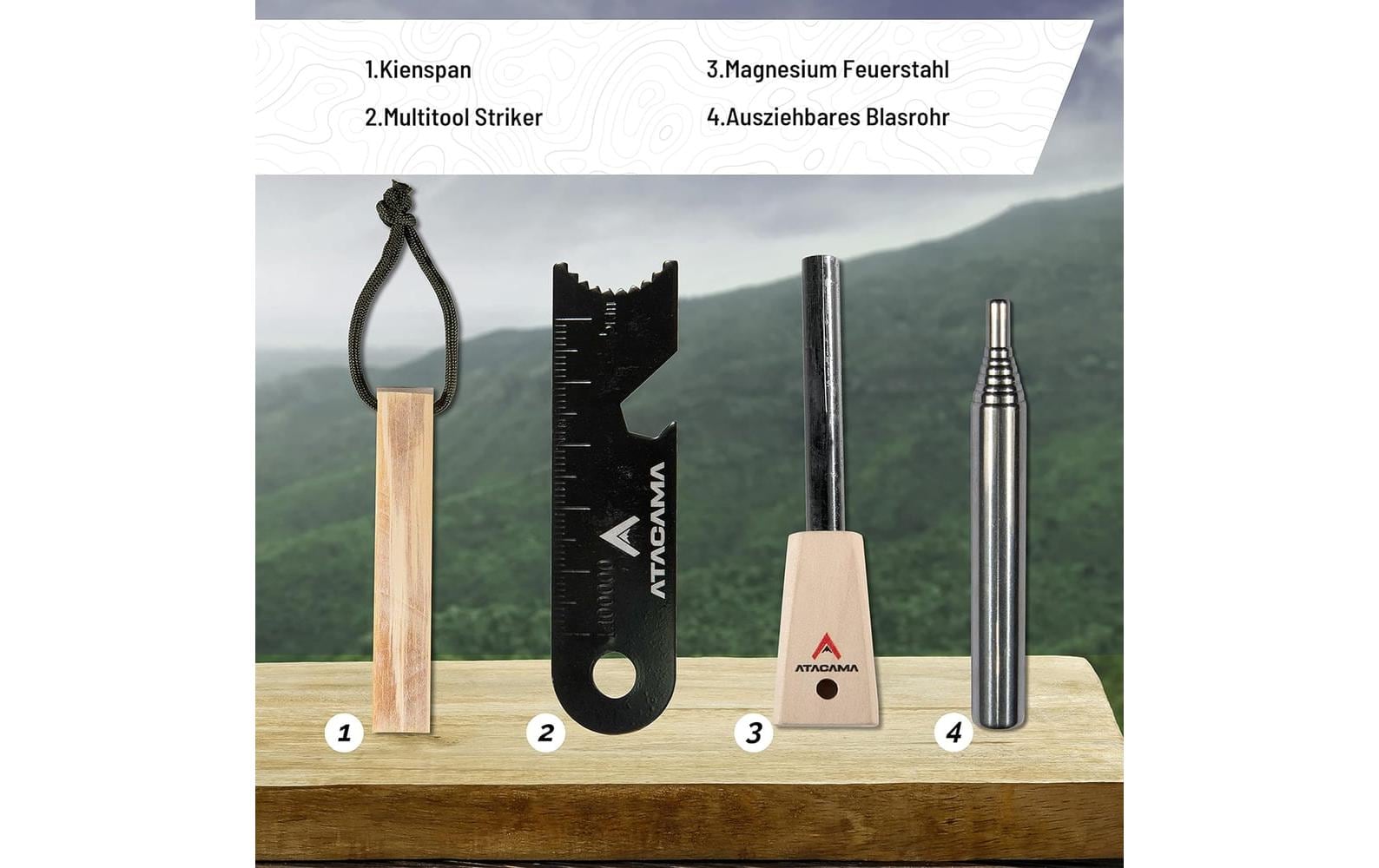 Atacama ATACAMA Feuerstahl Set - 7 tlg. - Wasserfest