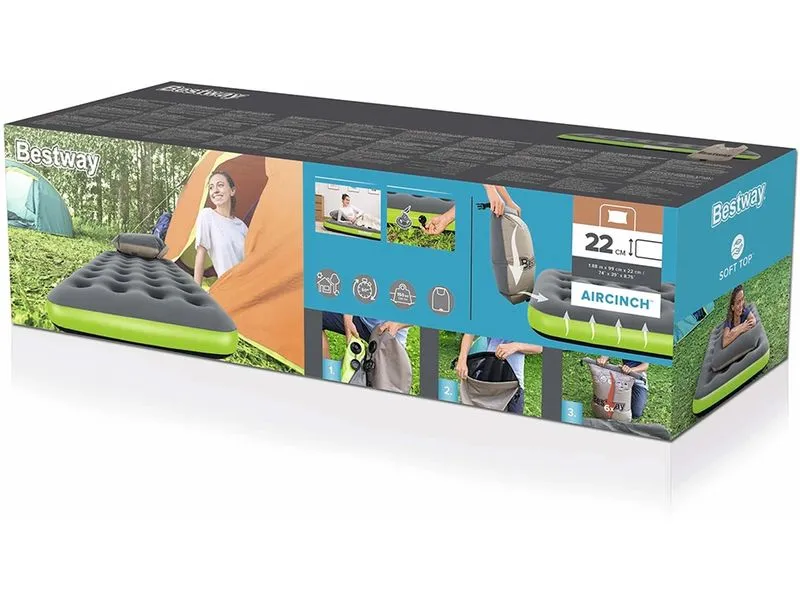 Bestway Luftbett Roll und Relax Twin Mehrfarbig, 188 x 99 x 22 cm Bestway Luftbett Roll und Relax Twin Mehrfarbig, 188 x 99 x 22 cm