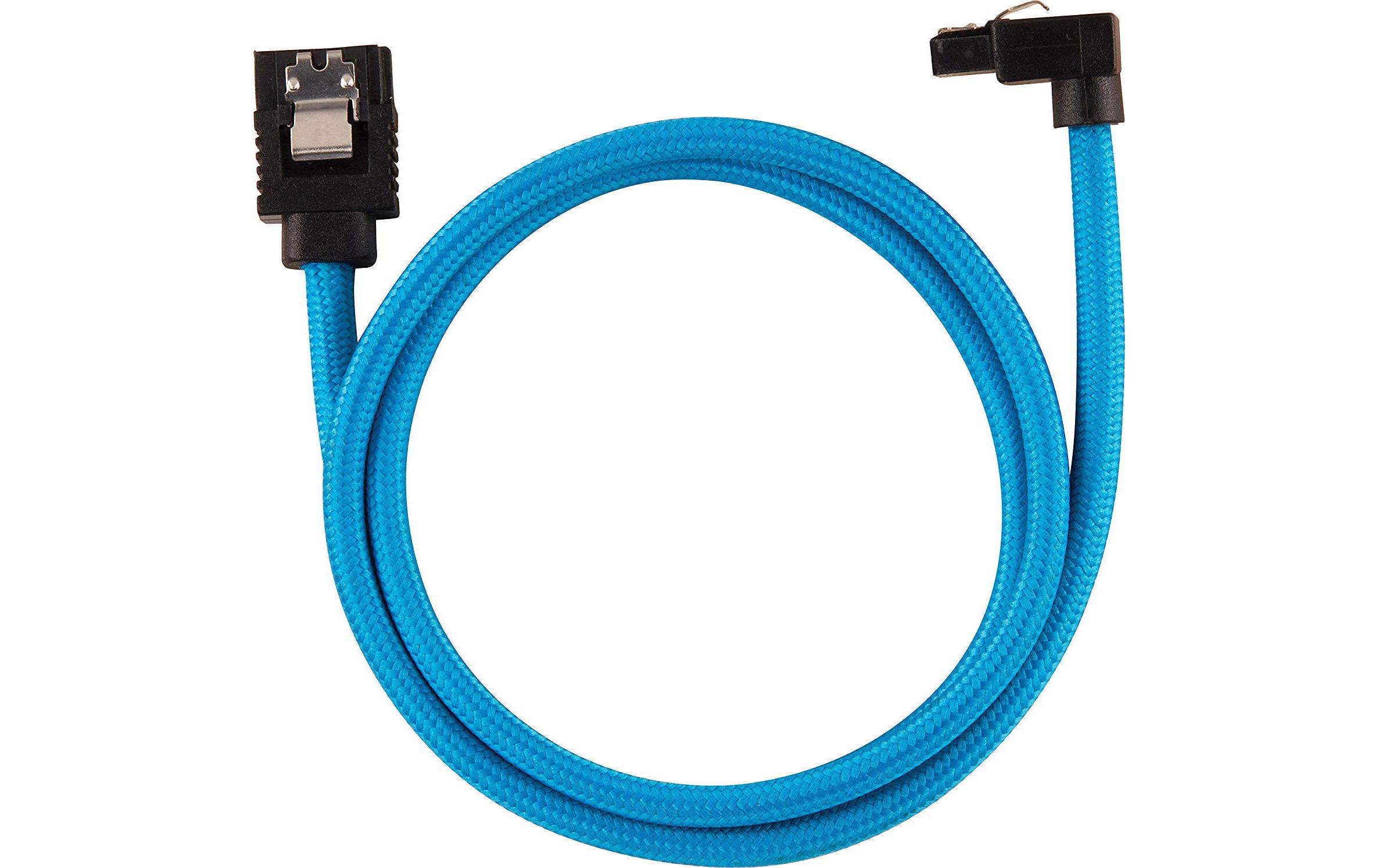 Corsair SATA3-Kabel Premium Set Blau 60 cm gewinkelt Corsair SATA3-Kabel Premium Set Blau 60 cm gewinkelt