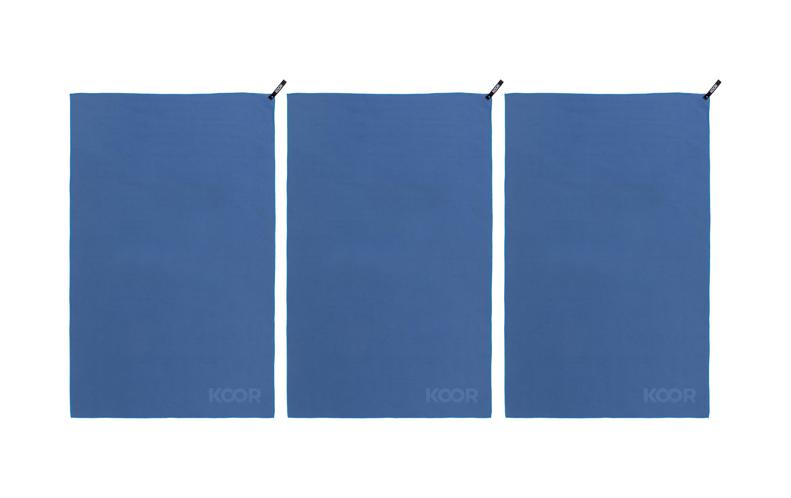 KOOR Badetuch Silva Onda Blu 3er-Pack L 80 x 130 cm
