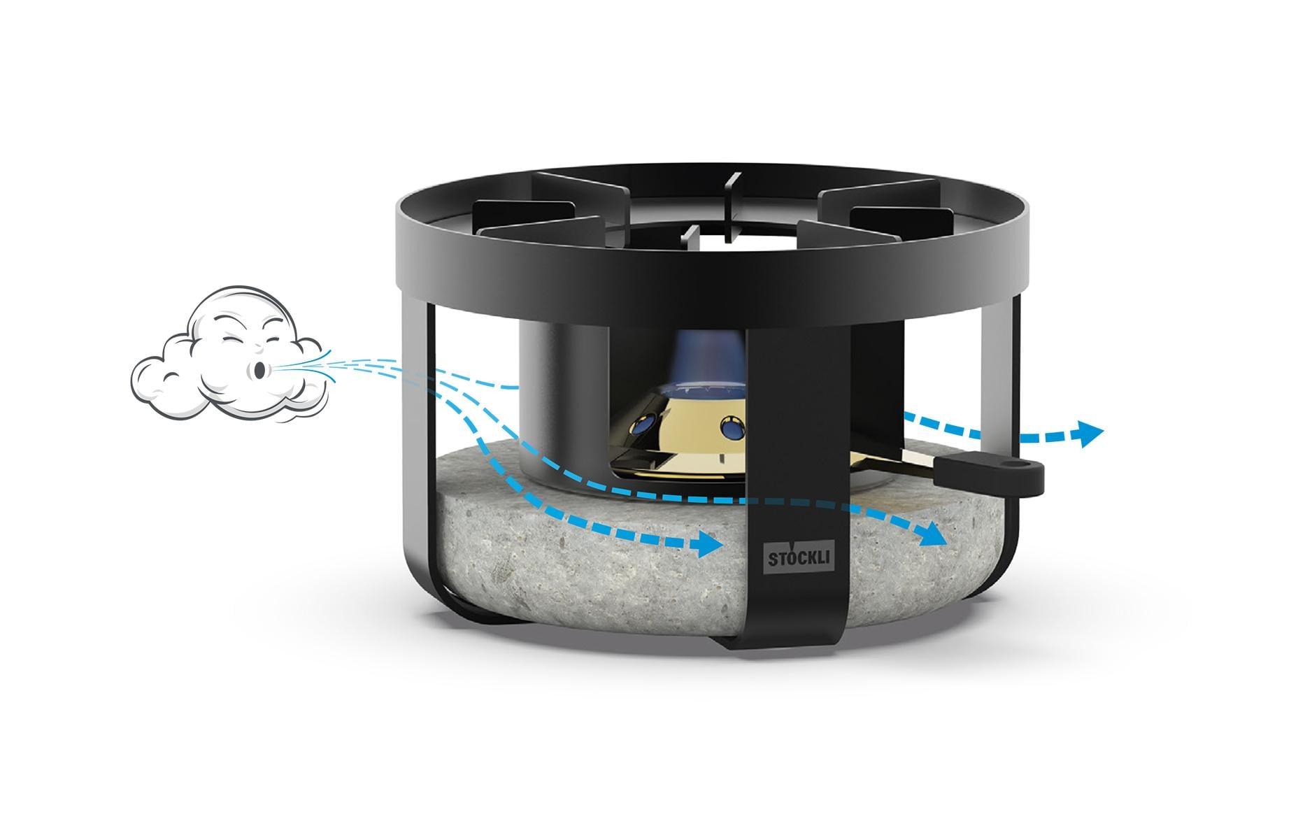Stöckli Fondue-Rechaud Windschutz Pilatus Schwarz