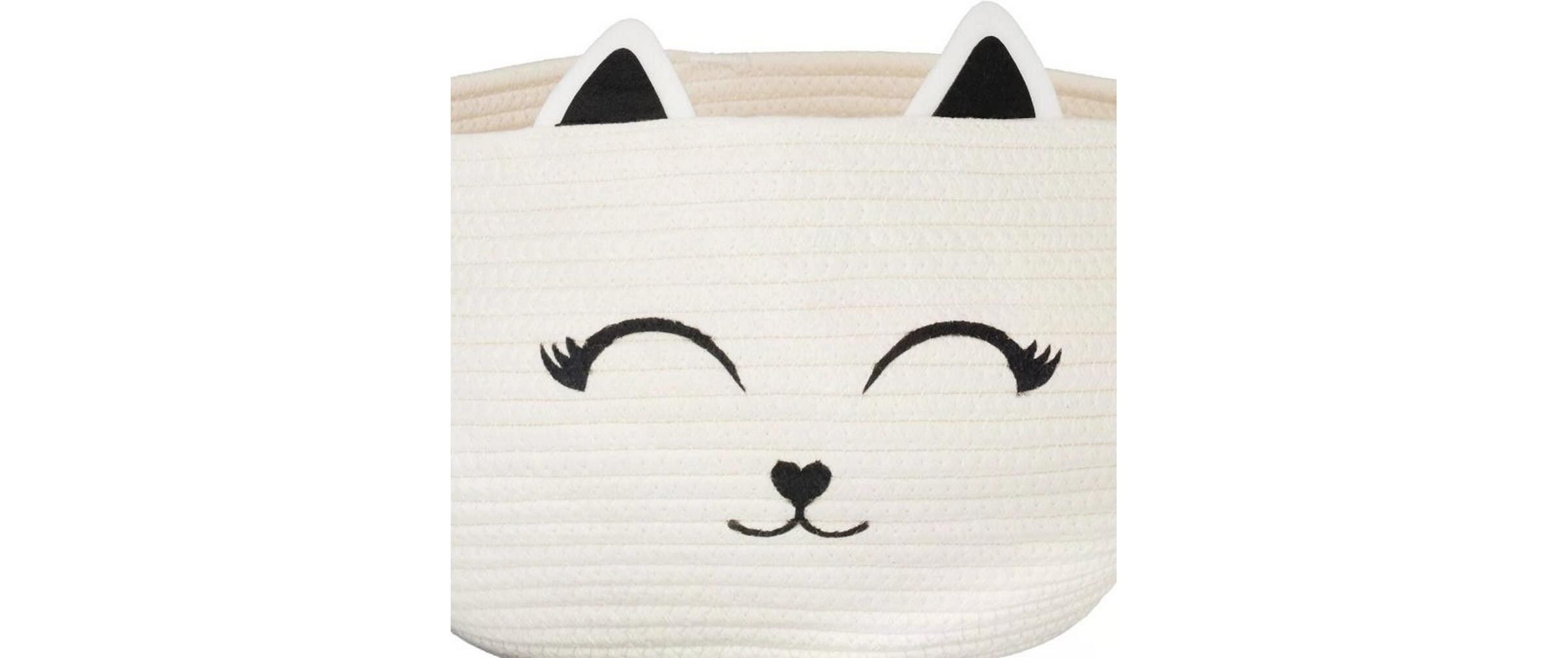 relaxdays Spielzeugkorb Filz Katze