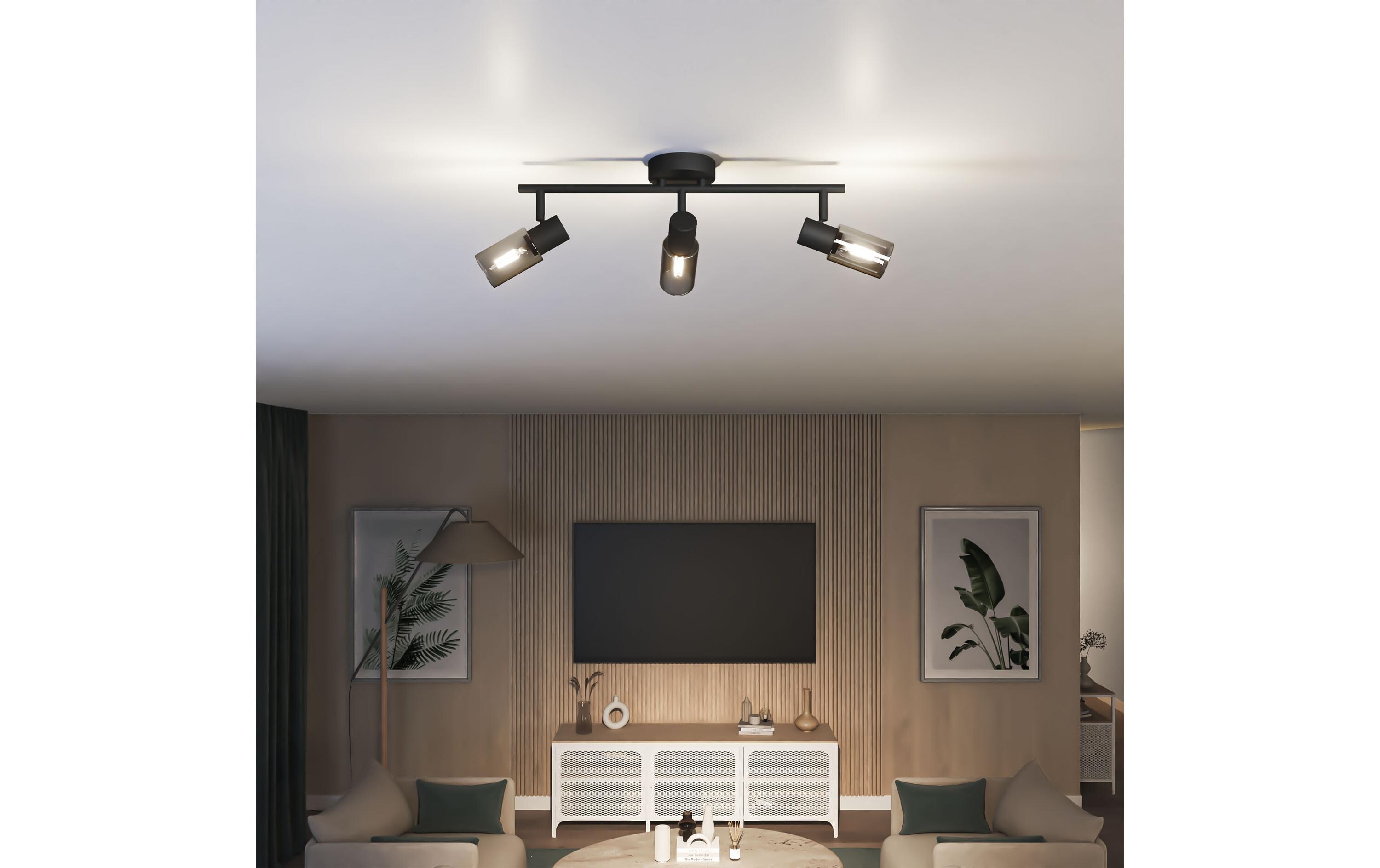 Philips Aufbauspot Palms 3er Spot für E14 Schwarz, ohne Leuchtmittel