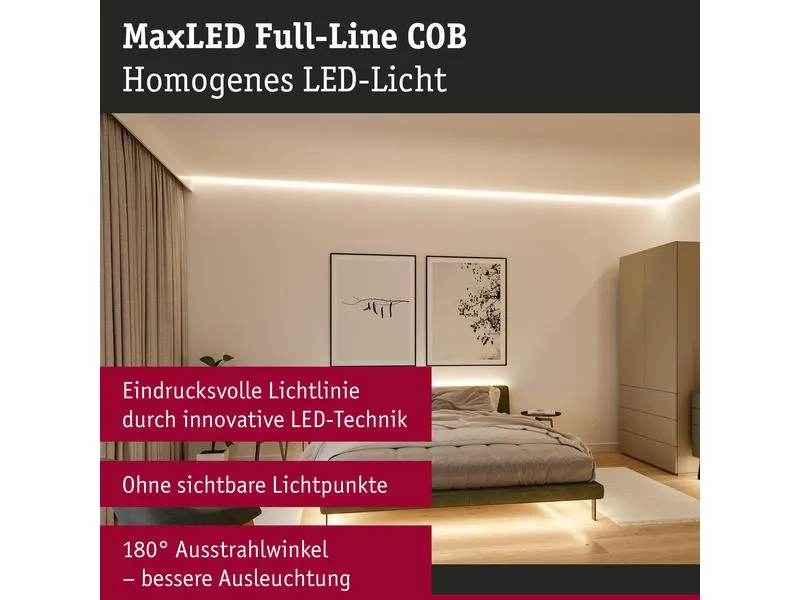Paulmann LED-Stripe MaxLED 500 Einzelstripe COB, 2700K, 2.5m, Silber Paulmann LED-Stripe MaxLED 500 Einzelstripe COB, 2700K, 2.5m, Silber