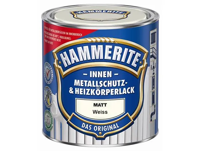 Hammerite Metallschutz- & Heizkörperlack Seidenmatt, Weiss, 500 ml Hammerite Metallschutz- & Heizkörperlack Seidenmatt, Weiss, 500 ml