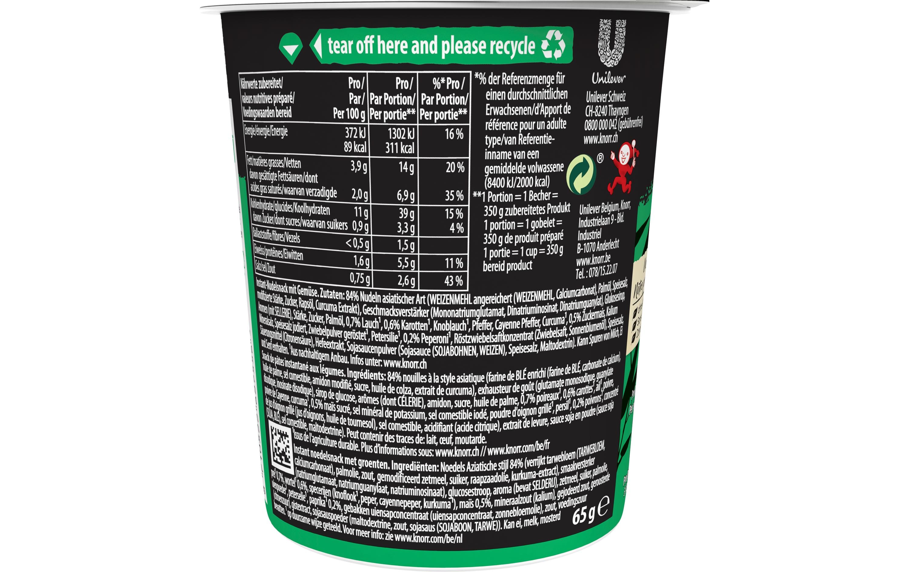 Knorr Becher Asia Noodles Vegetable 65 g