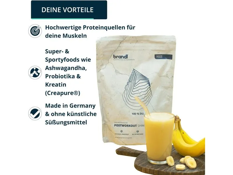 Brandl-Nutrition Pulver Vegan Protein All-in-One Post Workout Banane 1000 g