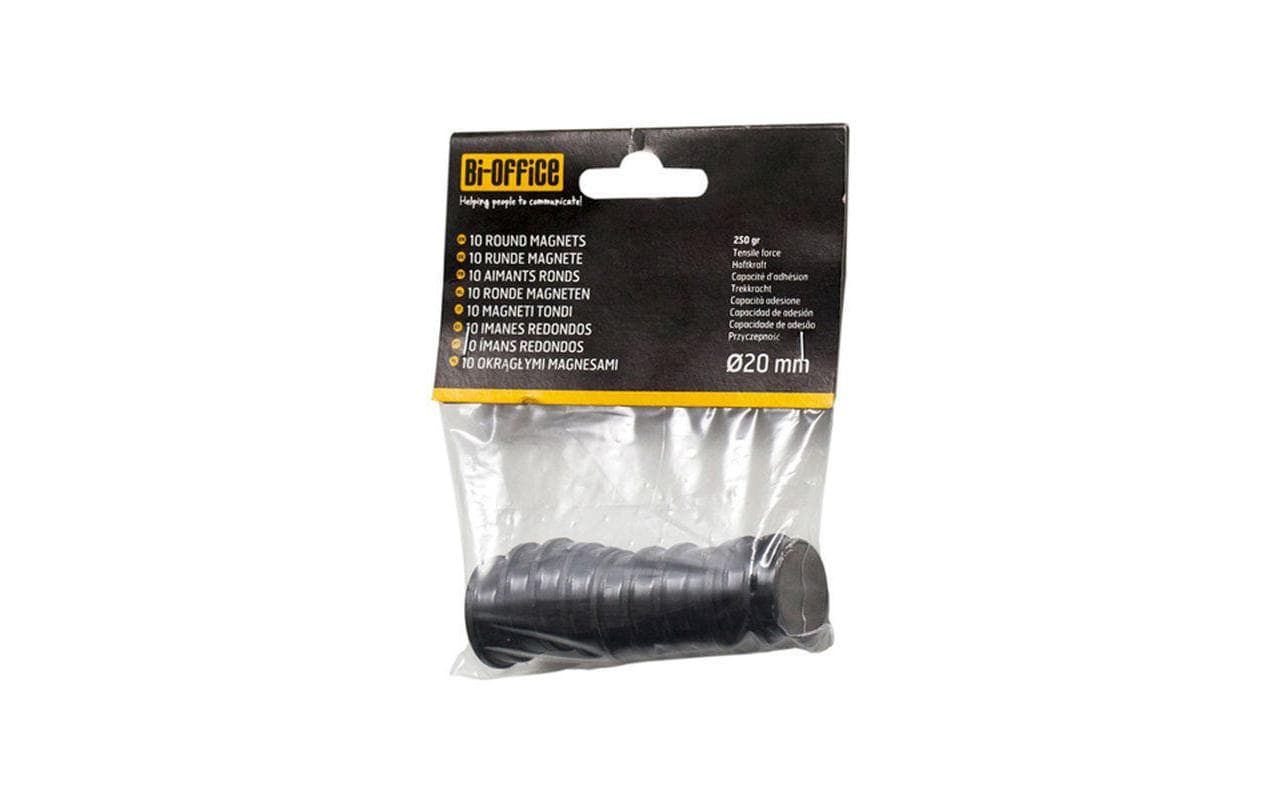 Bi-Office Haftmagnet Super Strong 20 mm Schwarz, 10 Stück