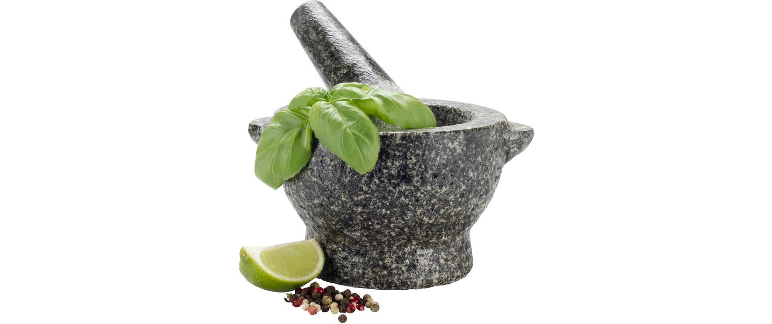 Nouvel Mörser mit Stössel 15.5 x 14.5 x 10 cm, Stein